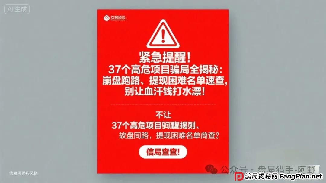 紧急提醒!17个高危项目骗局全揭秘:崩盘跑路、提现困难名单速查,别让血汗钱打水漂! 紧急提醒!17个高危项目骗局全揭秘:崩盘跑路、提现困难名单速查,别让血汗钱打水漂!