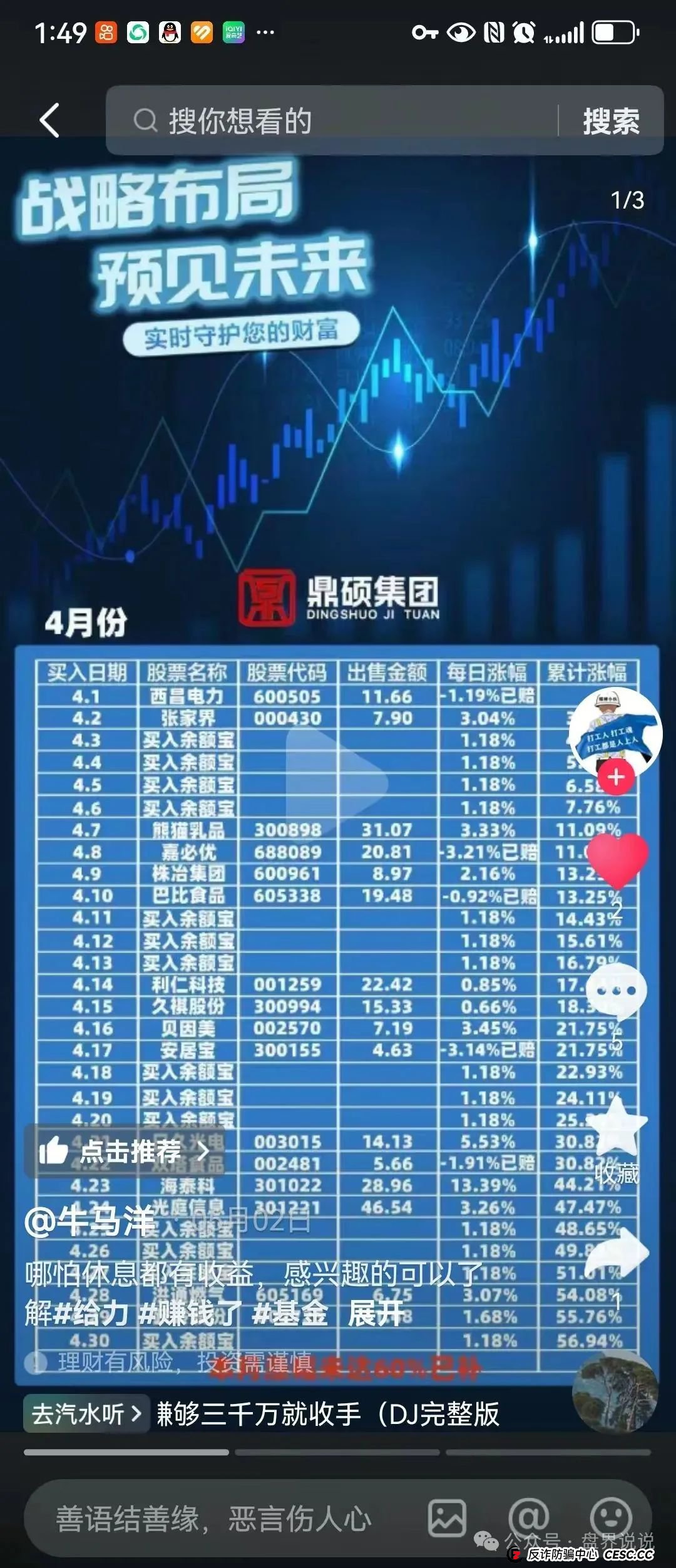 “胜利资本”鼎硕集团股票跟单骗局，已经单割 马上全线崩盘。