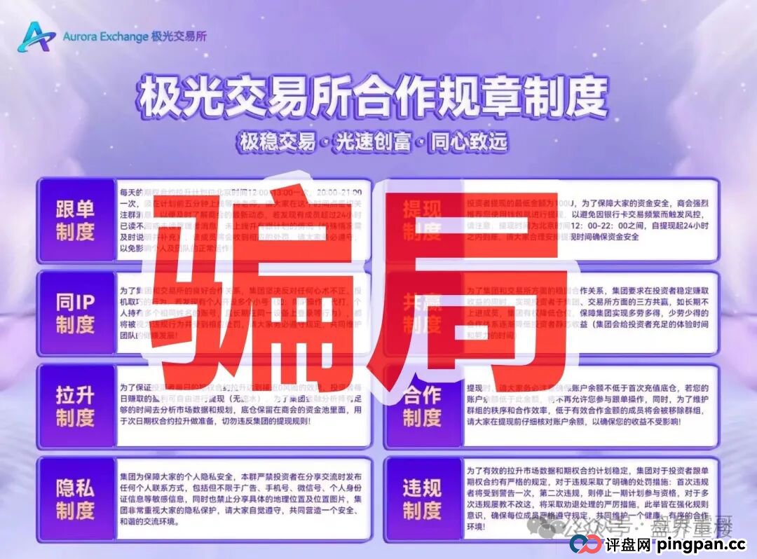 极光交易所资金盘骗局，原“阿联酋中国商会”骗局的平移重启盘，典型的一轮