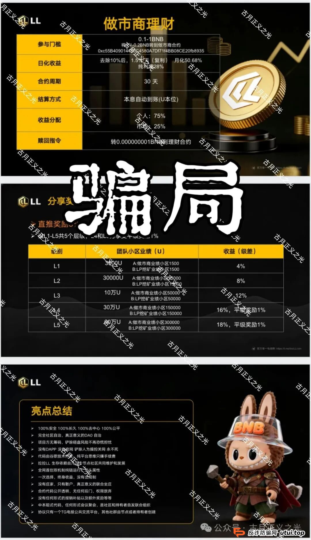 拉拉协议(LL Protocol)质押分红类资金盘骗局，LL币又来割韭菜了，别再当待宰的羔羊！