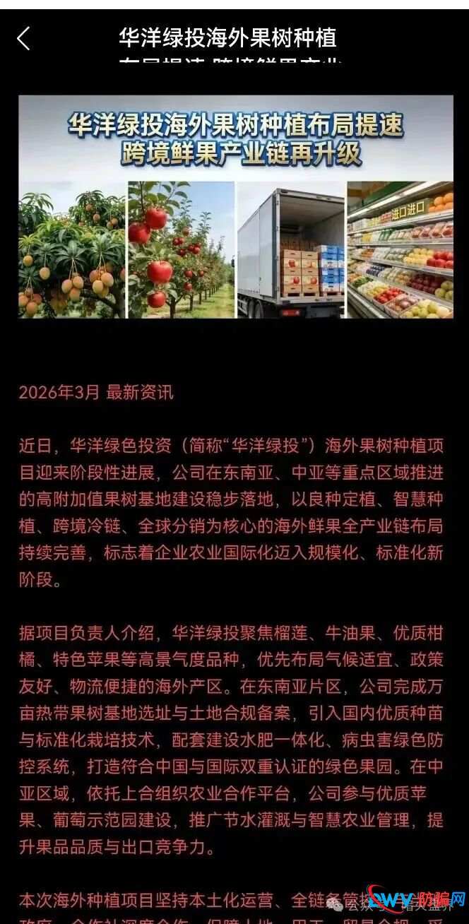 “华洋绿投”骗局全解析:日息近1%、保本返利?实为包装精美的金字塔式传销诈骗(5) “华洋绿投”骗局全解析:日息近1%、保本返利?实为包装精美的金字塔式传销诈骗(5)