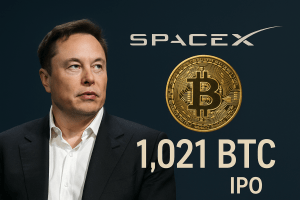 埃隆·马斯克的SpaceX公司在可能进行IPO之前，股价上涨了1021个比特币。(1)