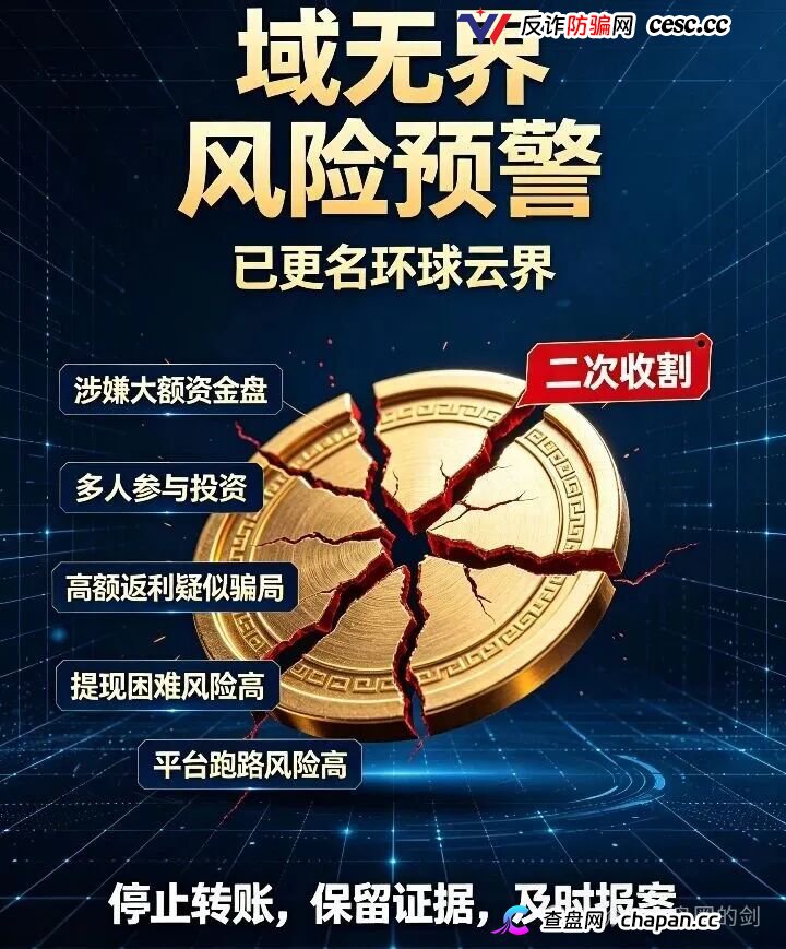 反诈预警:原域无界更名环球云界,无锡梅村遭遇十亿级资金盘收割,二次诈骗风险极高!(1) 反诈预警:原域无界更名环球云界,无锡梅村遭遇十亿级资金盘收割,二次诈骗风险极高!(1)
